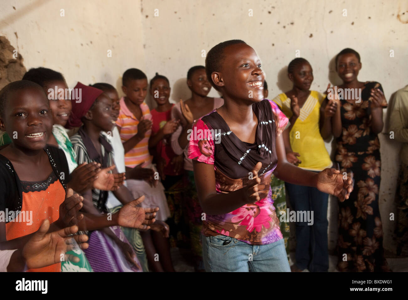 Girls attend an after-school adolescent development program in Dodoma, Tanzania, East Africa. Stock Photo