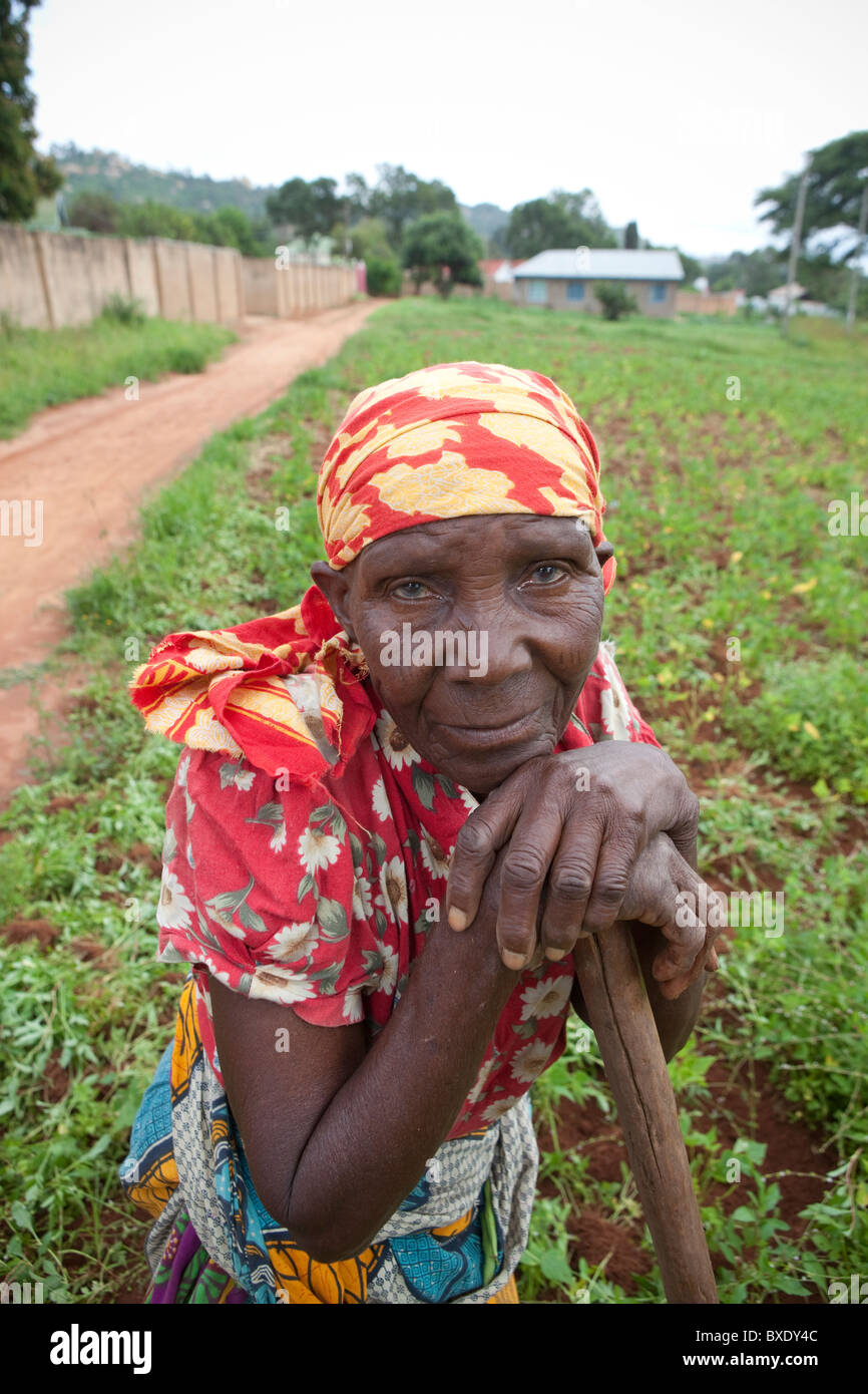 Portrait of an elderly farmer in Iringa, Tanzania, East Africa. Stock Photo