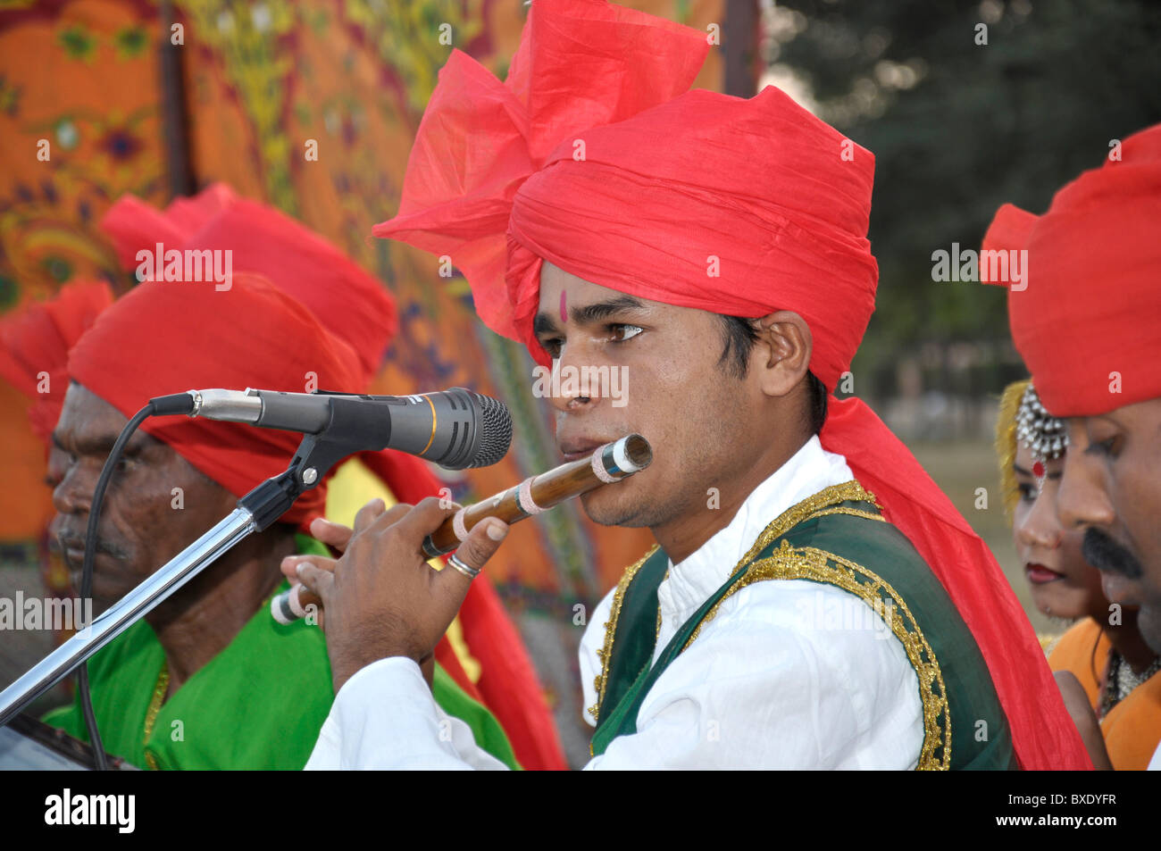 An artist playing the flute Stock Photo Alamy