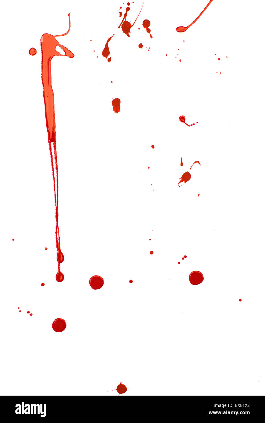 Bloody Background Blood Imitating Red Paint Splash And Drops On White Stock Photo Alamy