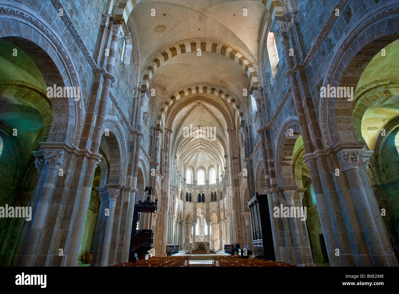 France, Yonne, Vezelay, Sainte Marie Madeleine de Vezelay Basilica listed as World Heritage by UNESCO Stock Photo