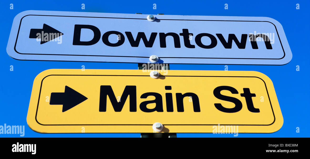Directional road signs Stock Photo