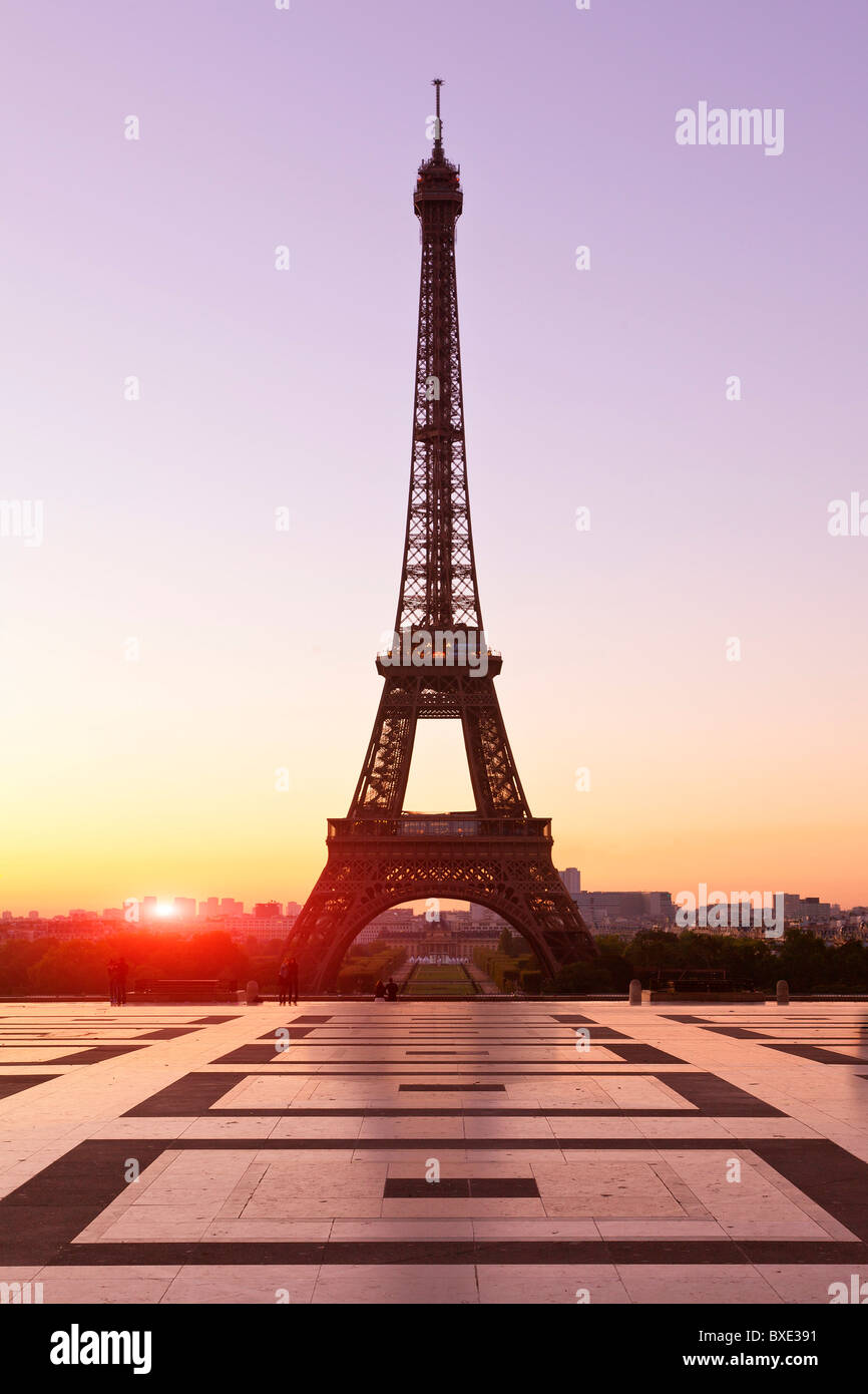 Europe, France, paris (75), Esplanade du Trocadero and Eiffel Tower Stock Photo