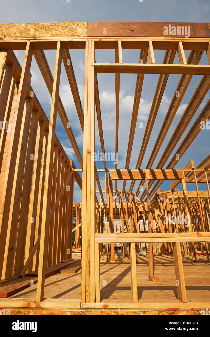 Wood house frame Stock Photo - Alamy