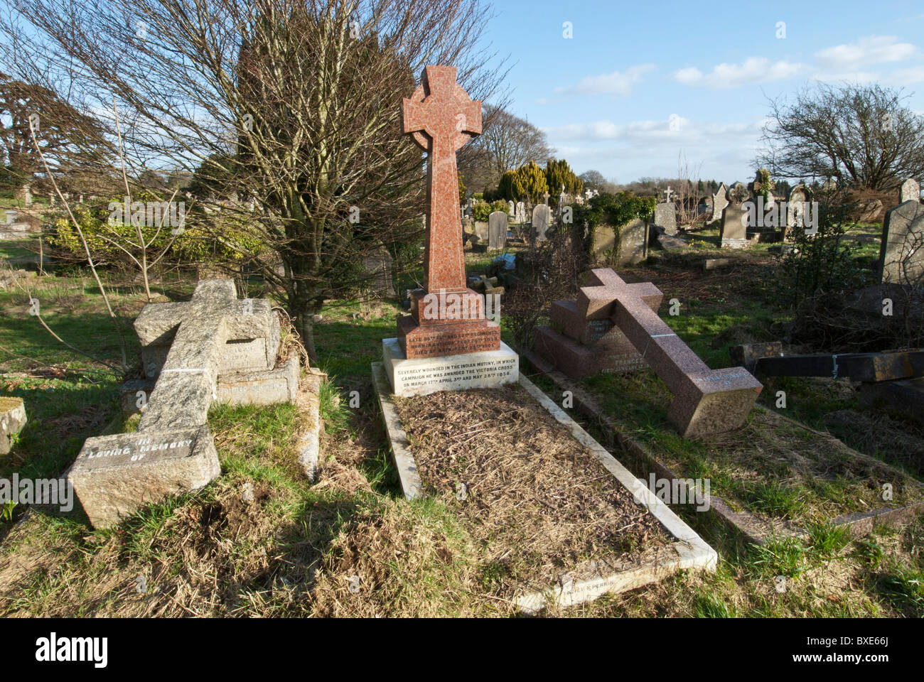 Tomb of Major General Henry Edward Jerome 1830-1901 awarded Victoria Cross Indian Mutiny 1858 Stock Photo