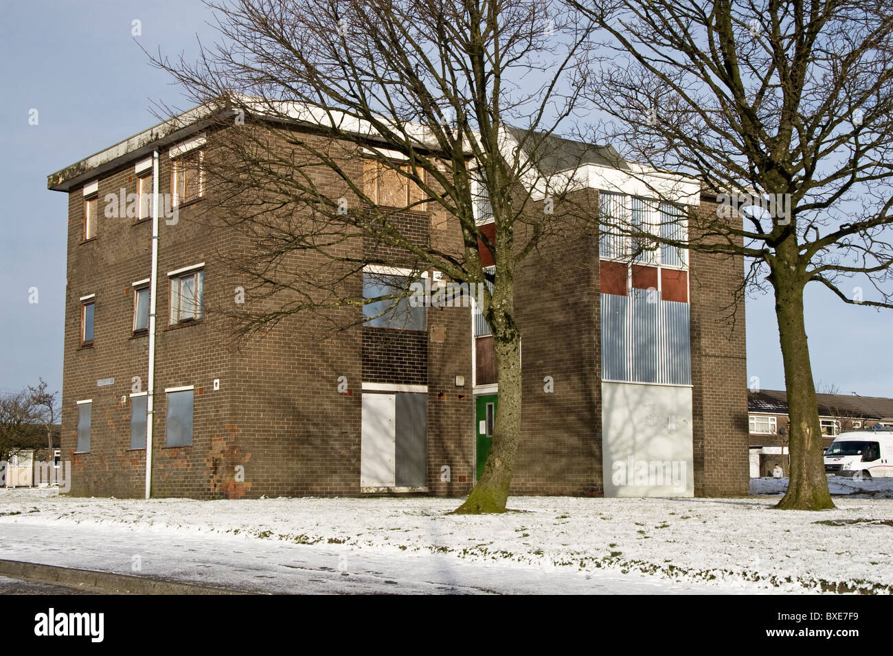 Former council flats, to be demolished, Sholver estate,Oldham, (Oldham East + Saddleworth  Const. ), Greater Manchester,  UK Stock Photo