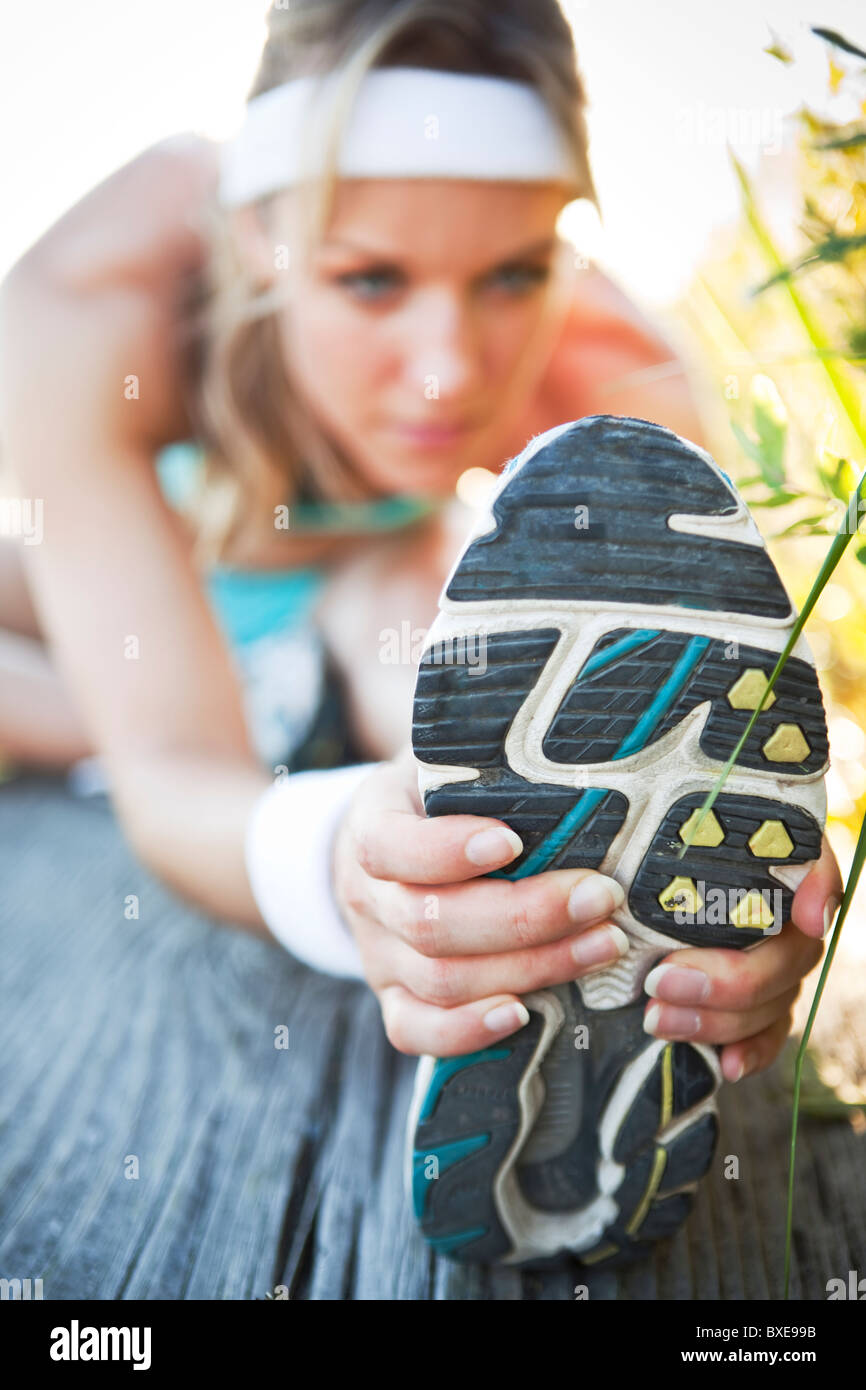 Beautiful female fitness runner hi-res stock photography and images - Alamy