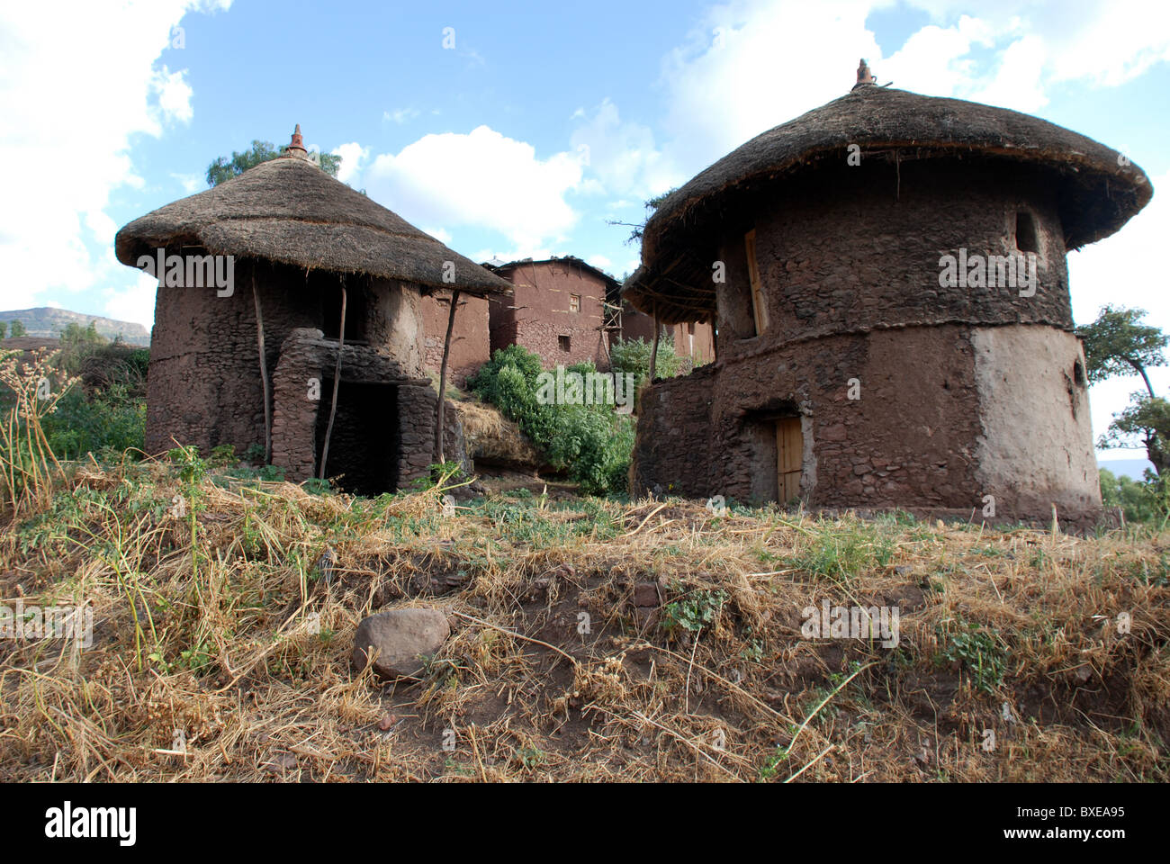 Traditional Houses In The Ancient Ethiopian City Of Lalibela Stock Photo Alamy