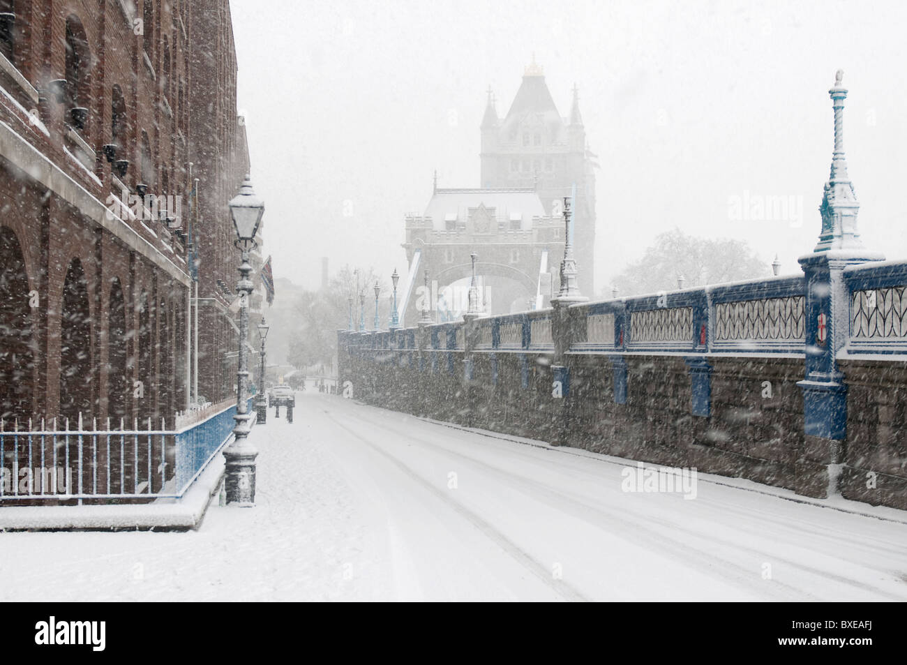 Snow at Tower Hill London Stock Photo