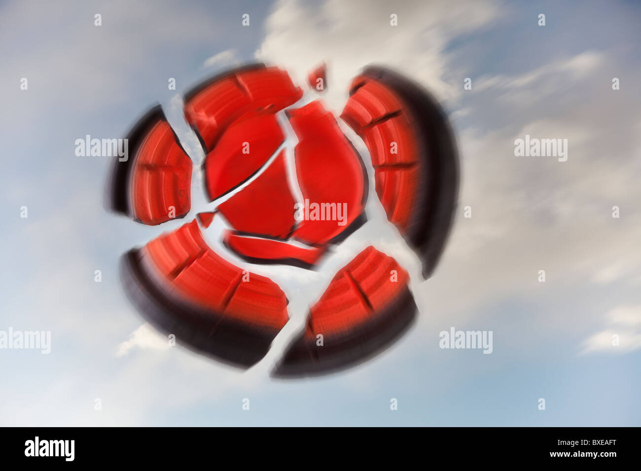 Exploding skeet shoot target Stock Photo - Alamy