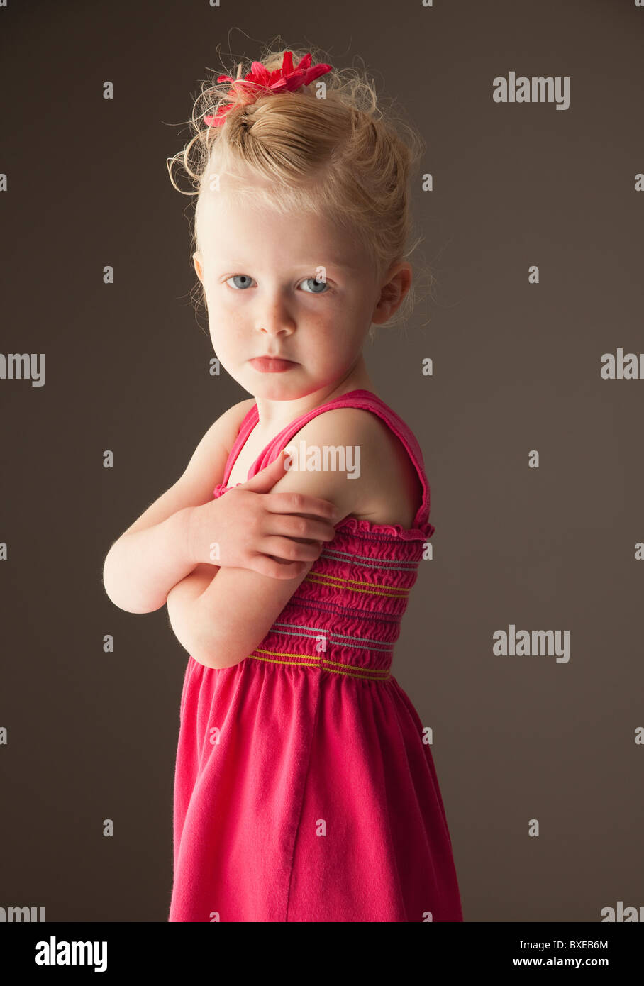 Pouting young girl Stock Photo