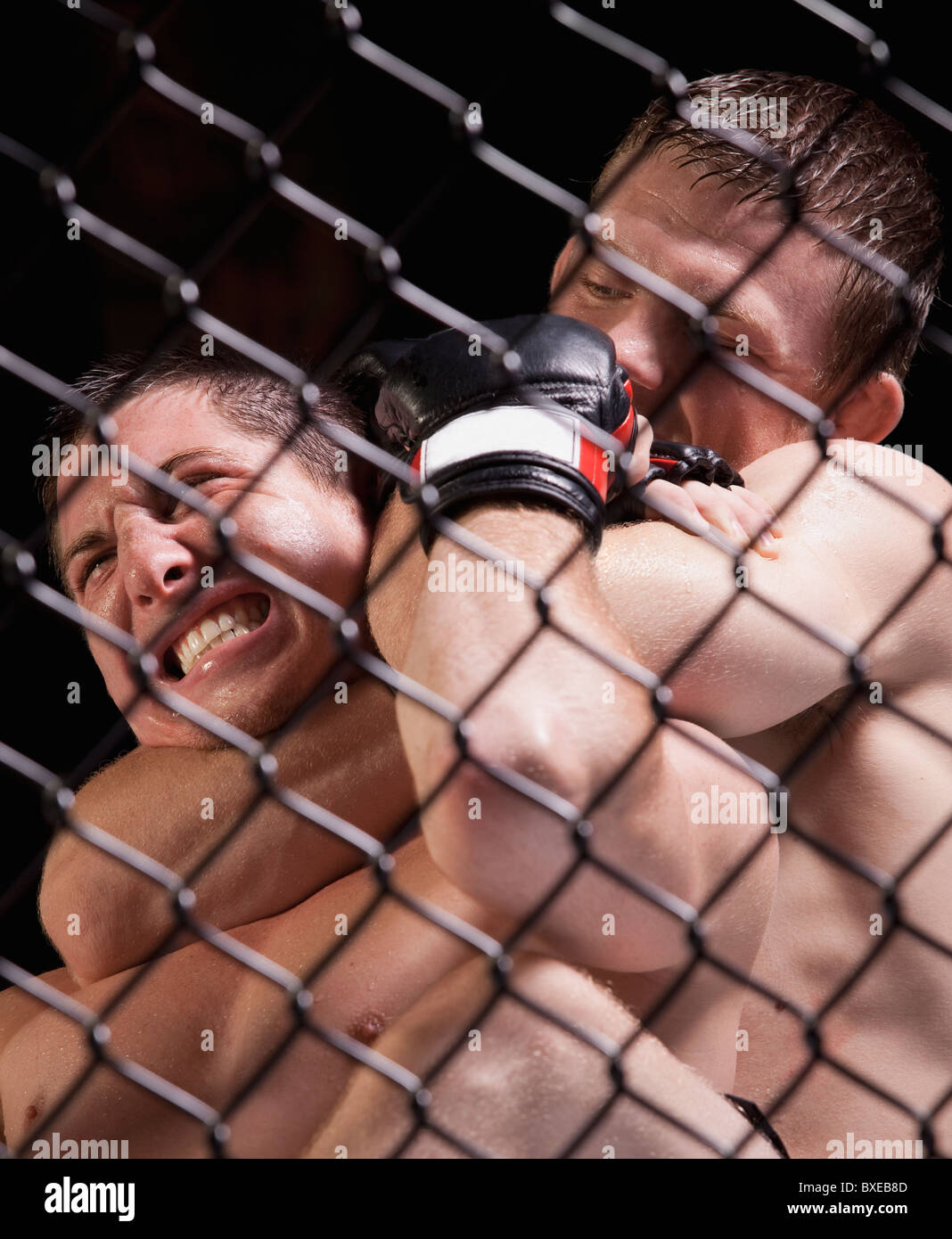 Woman makes choke hold in self-defense training Stock Photo - Alamy