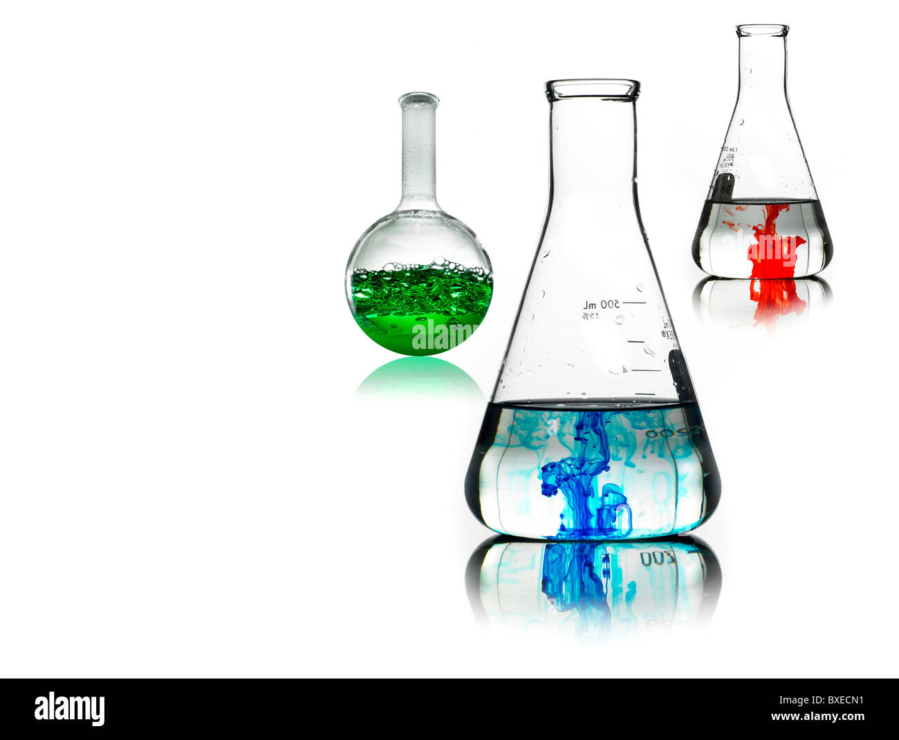 Science beakers Stock Photo