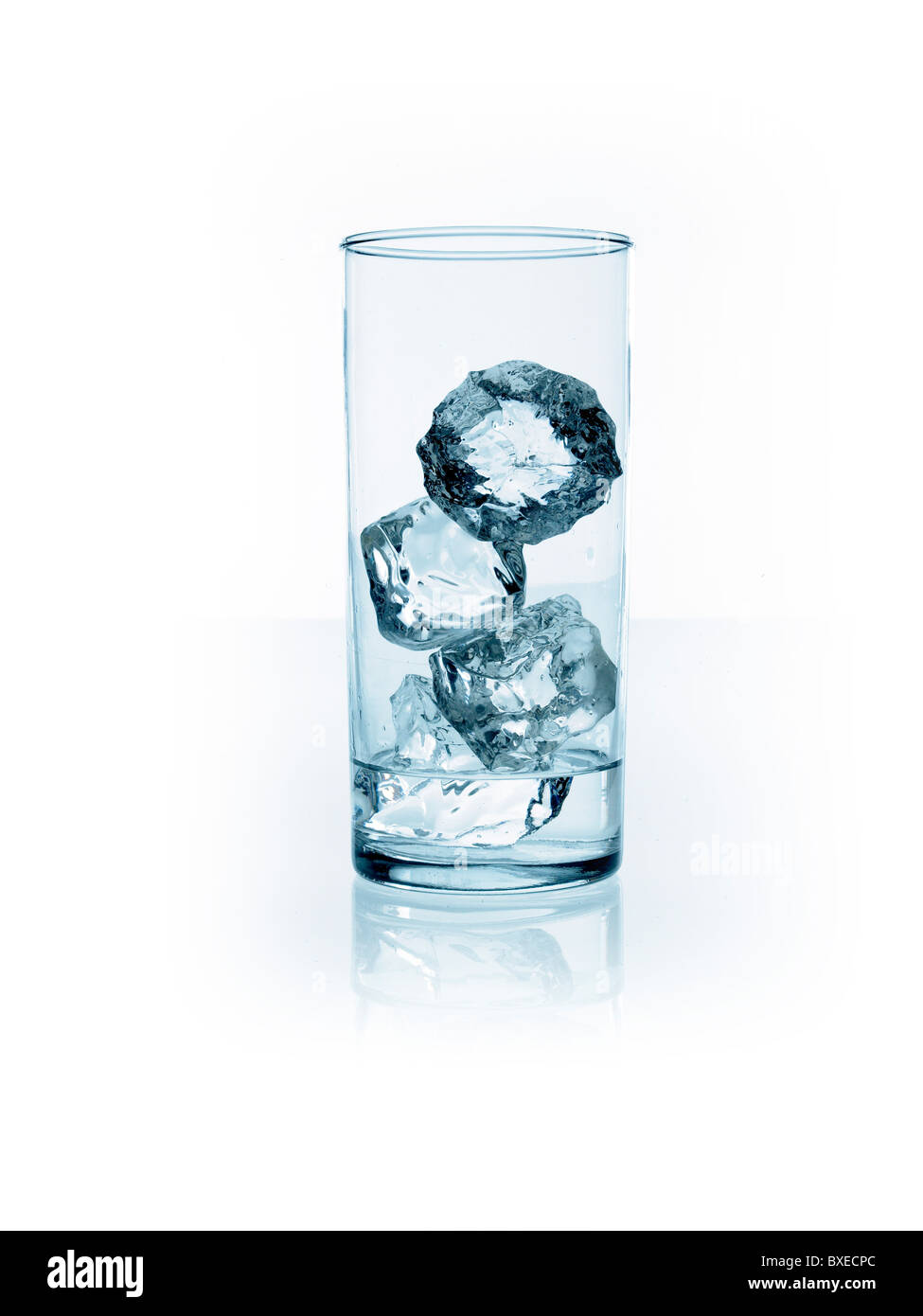 Ice cubes in glass Stock Photo