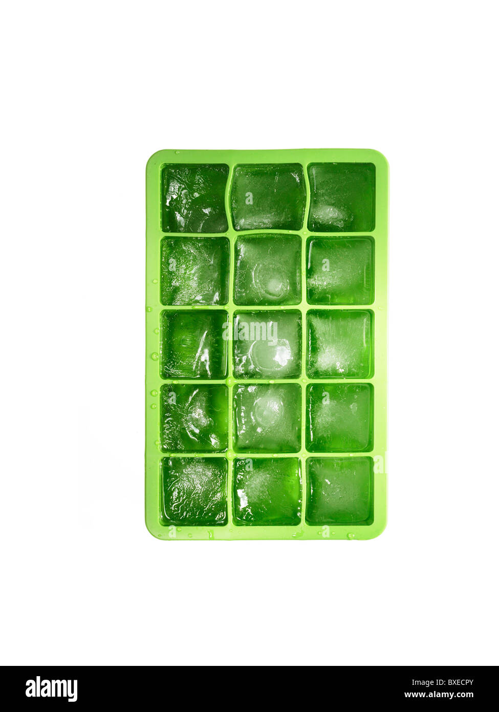 Tray of ice cubes Stock Photo
