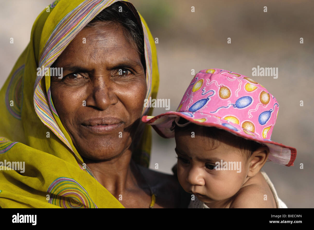 Indian village women baby in hi-res stock photography and images - Alamy