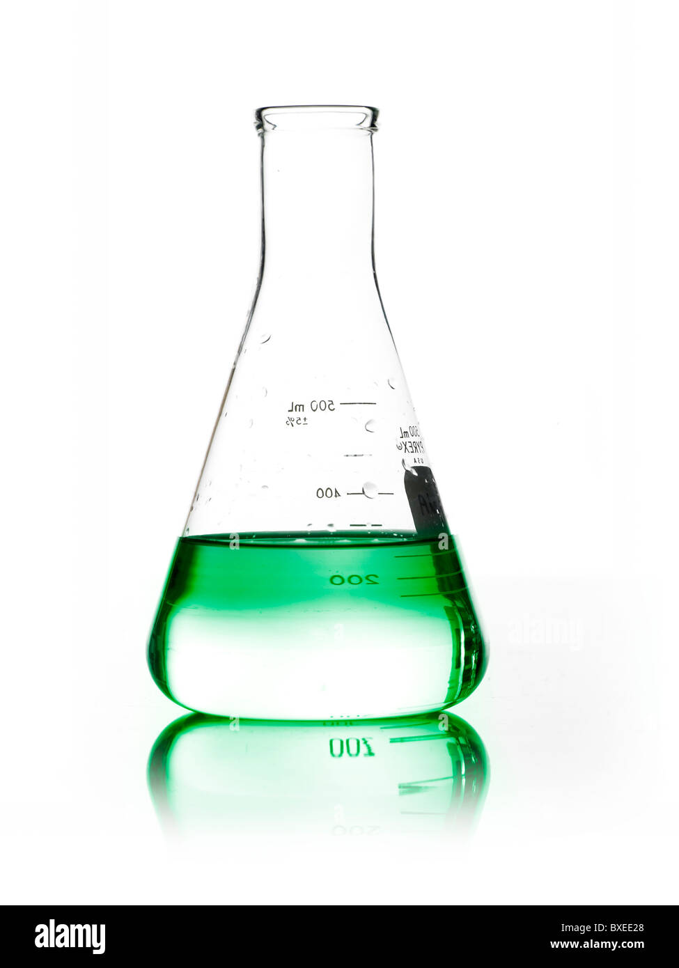 Green liquid in beaker Stock Photo