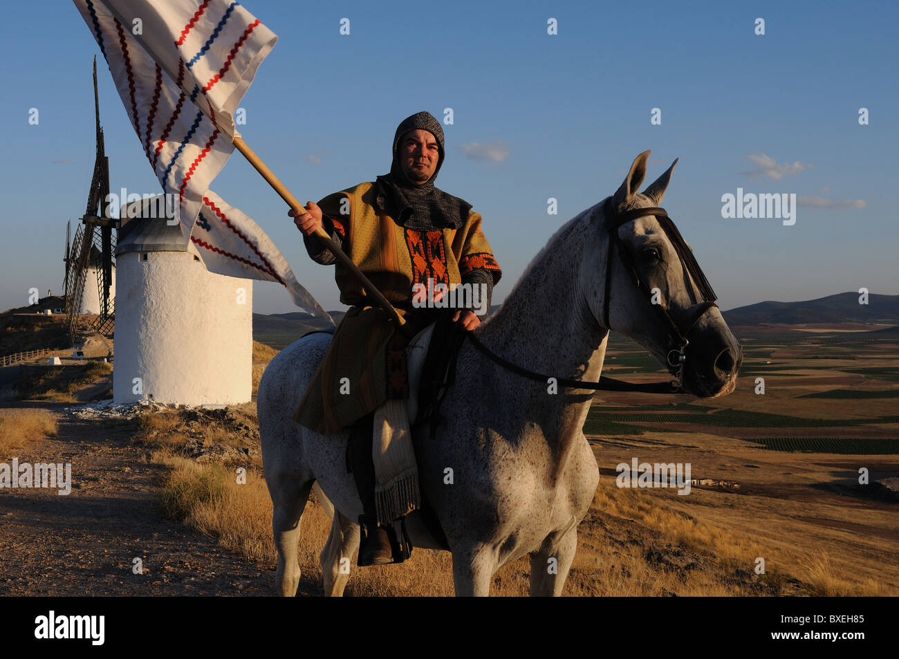 Rider during the Medieval Festival in CONSUEGRA Toledo Castille La Mancha SPAIN Stock Photo