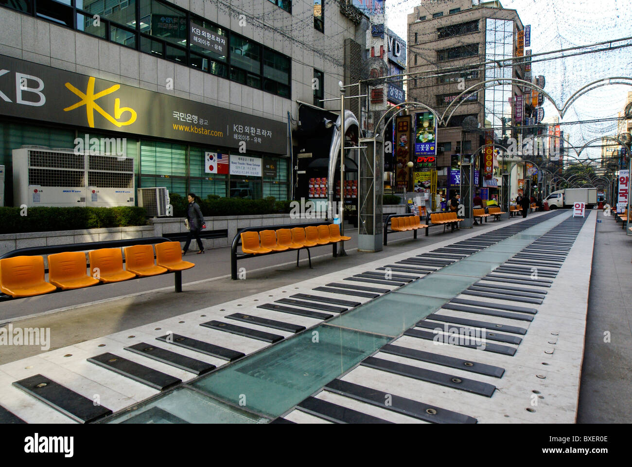 Piano Key Lane, Jongno District, Seoul, South Korea Stock Photo