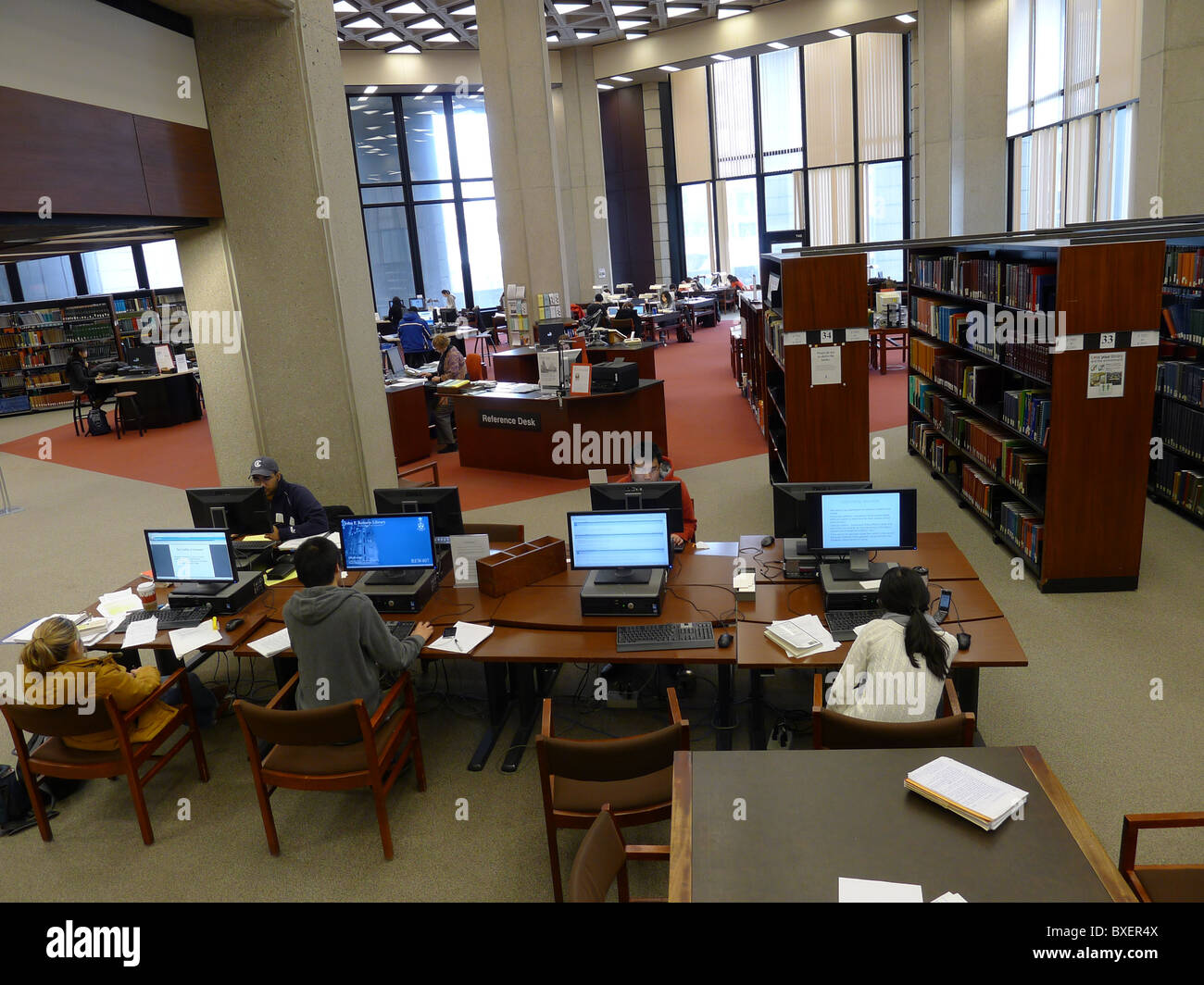 University Research Library Reading Room Stock Photo