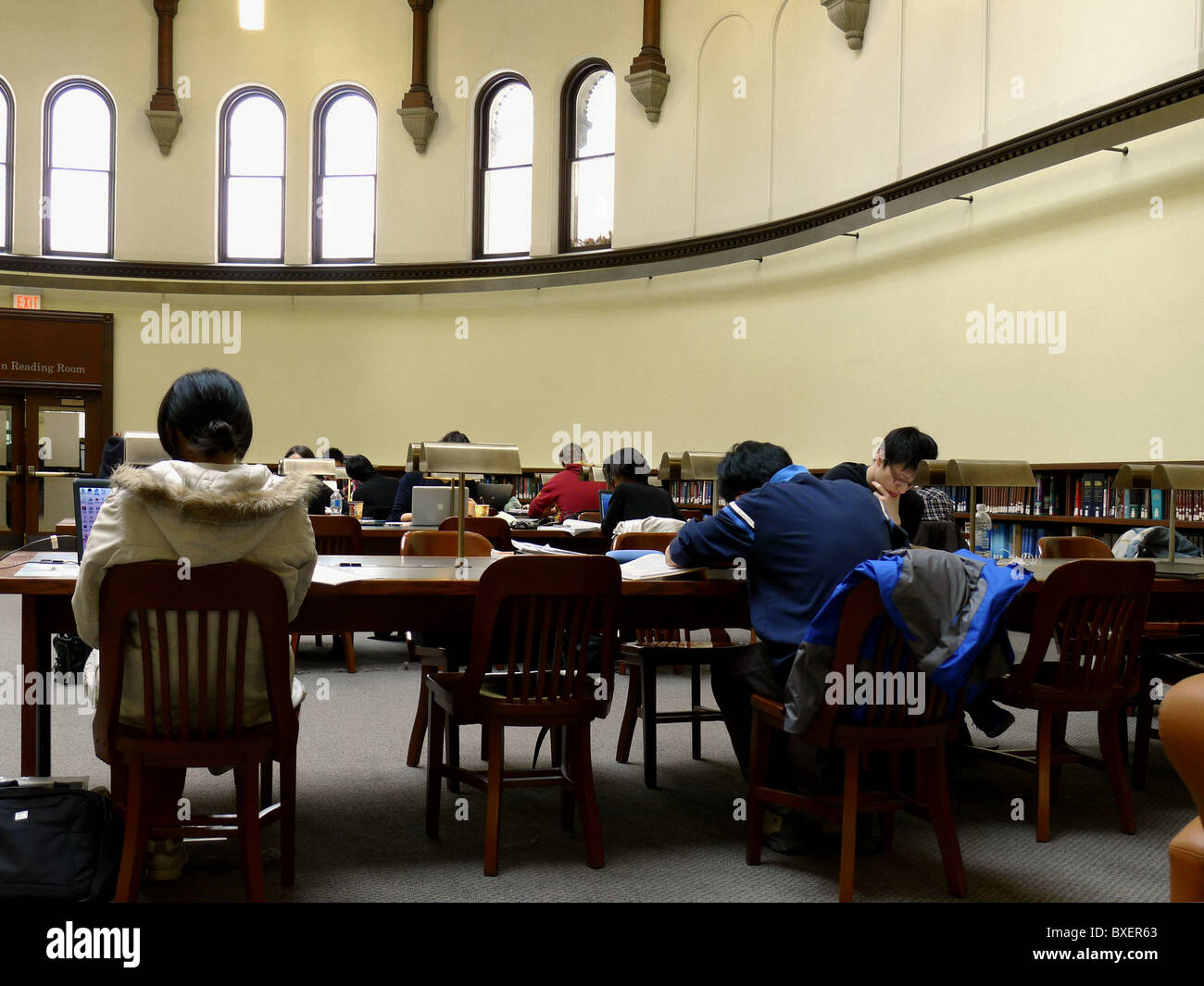 University Reading Room in Old Library Stock Photo