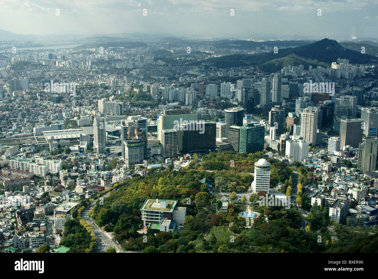 View from Seoul Tower, Seoul, South Korea Stock Photo