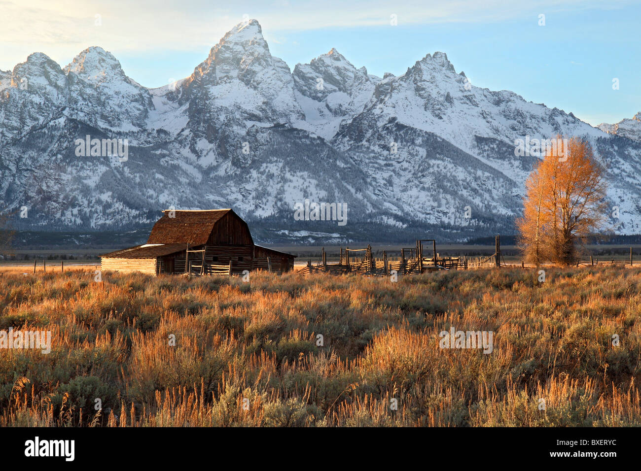 Grand Teton's iconic barn Stock Photo - Alamy