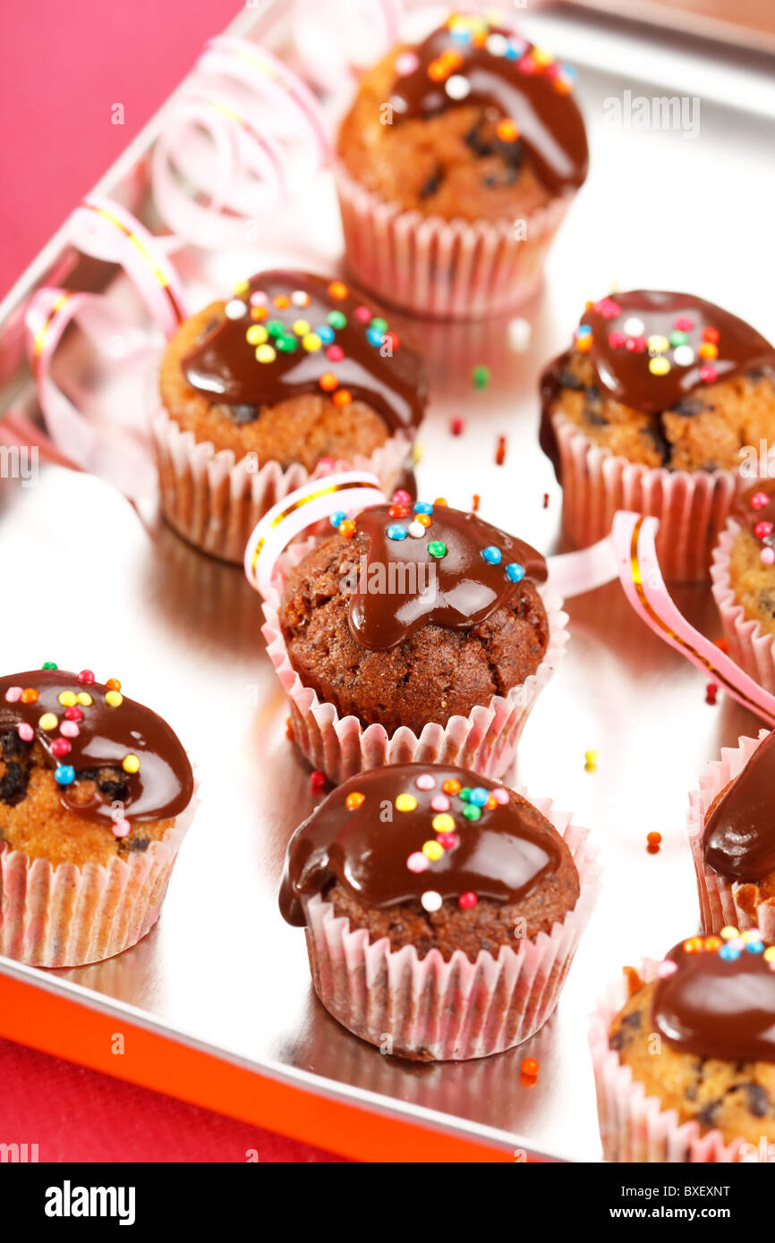 muffins with chocolate Stock Photo - Alamy