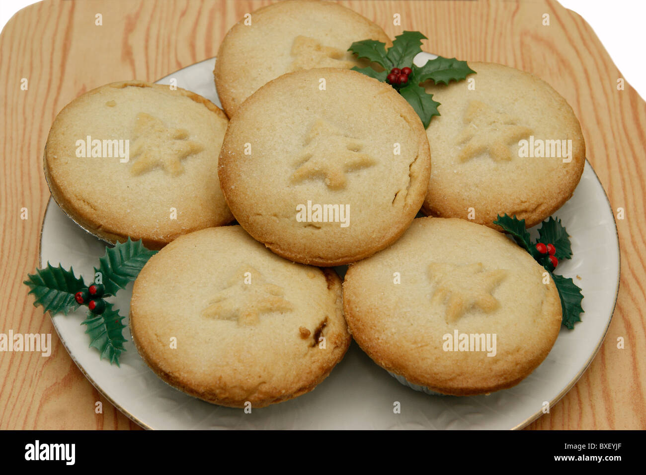 plate of mince pies Stock Photo Alamy