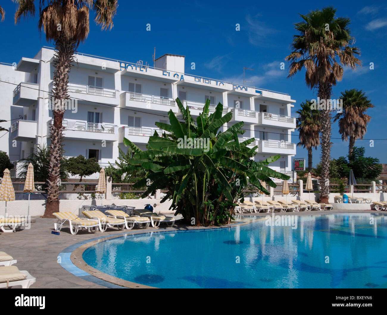 Hotel Elga and pool - Kardamena - Kos Island - Greece Stock Photo