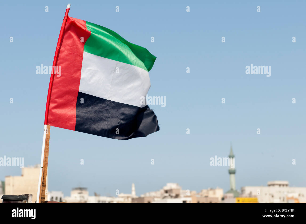Emirates flag in Dubai Stock Photo
