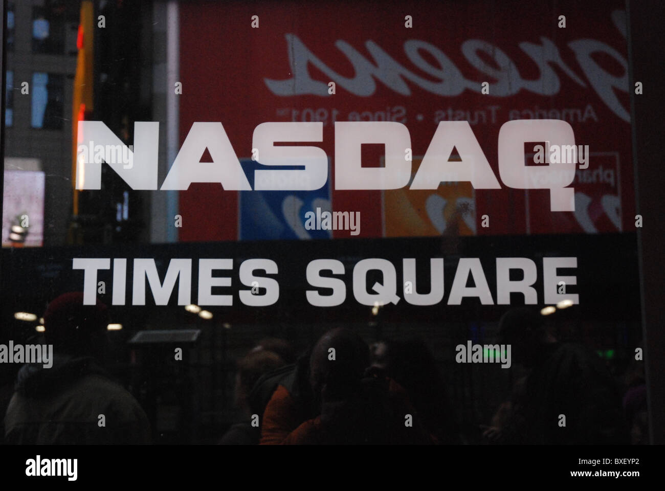 Entrace on the NESDAQ Time Sqare New York Stock Photo