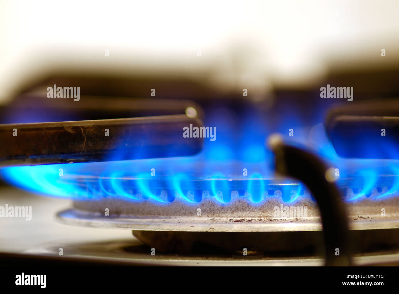gas burning on kitchen hob england uk Stock Photo Alamy