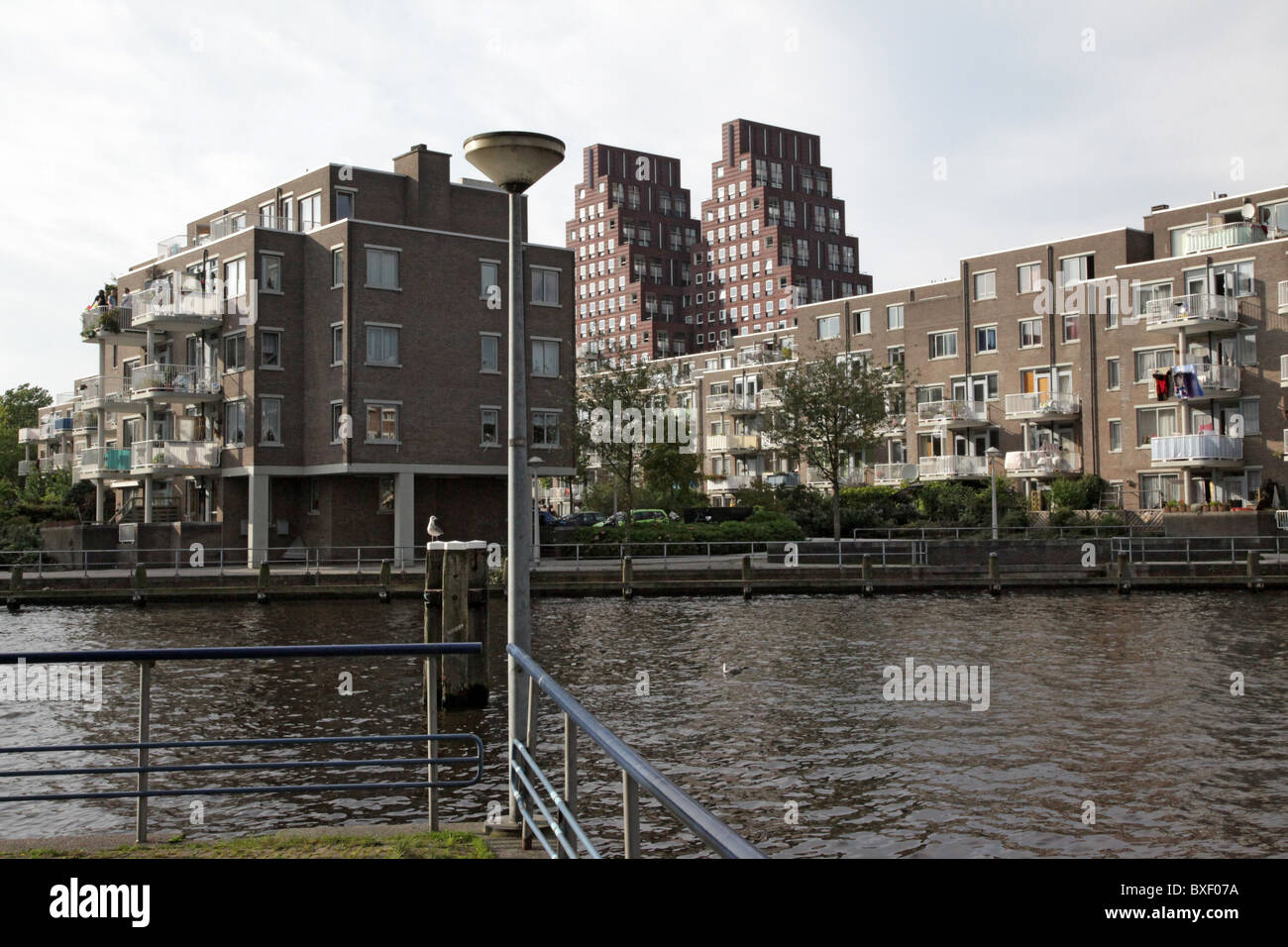 View on the Jan van Galenstraat with modern architecture Stock Photo