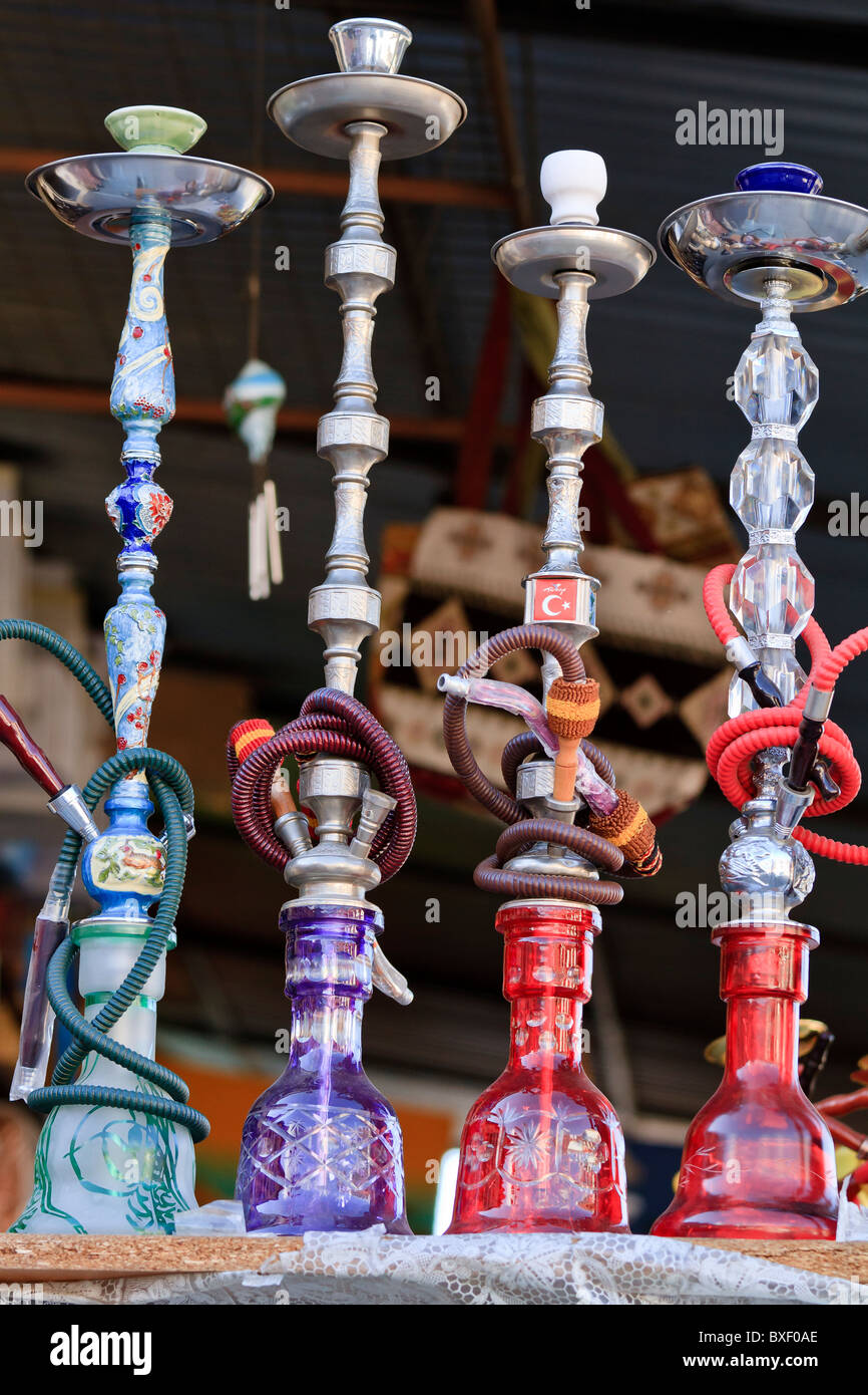 Turkey Hisaronu Hookah Pipes On Display Stock Photo Alamy