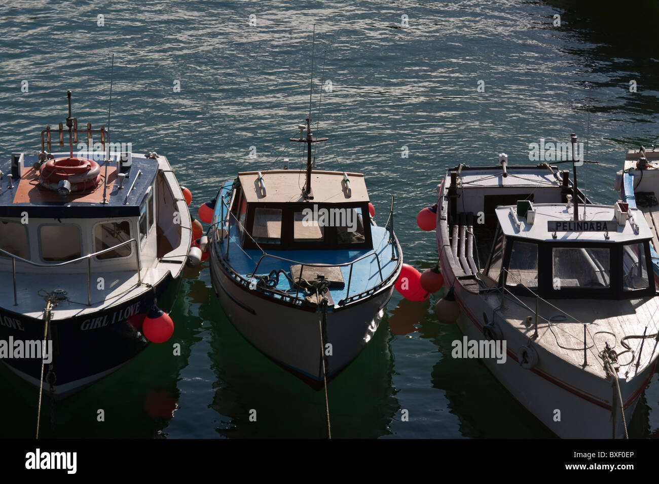Fishing boats in Newquay Harbour Cornwall Stock Photo