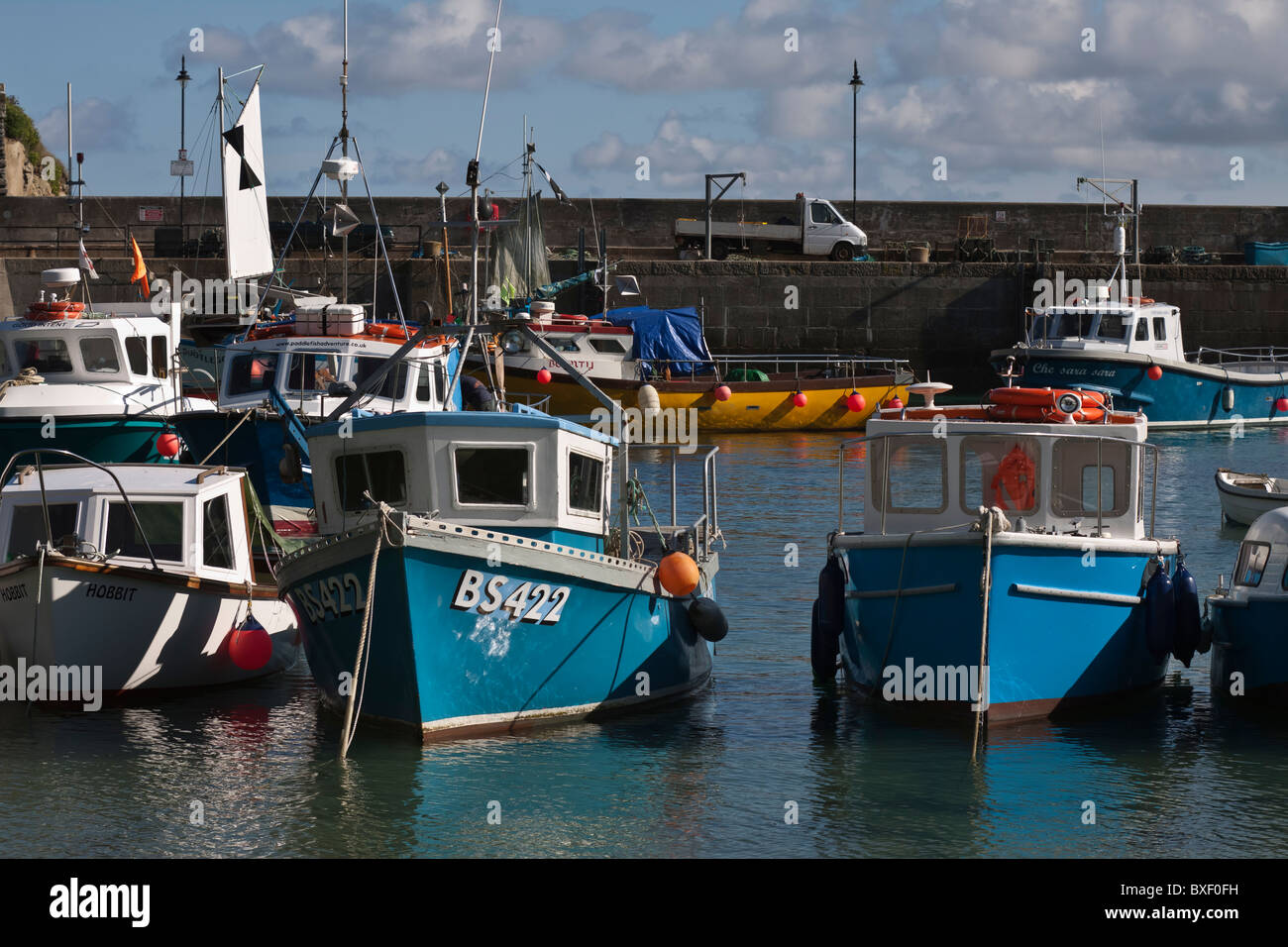 Fishing boats in Newquay Harbour Cornwall Stock Photo