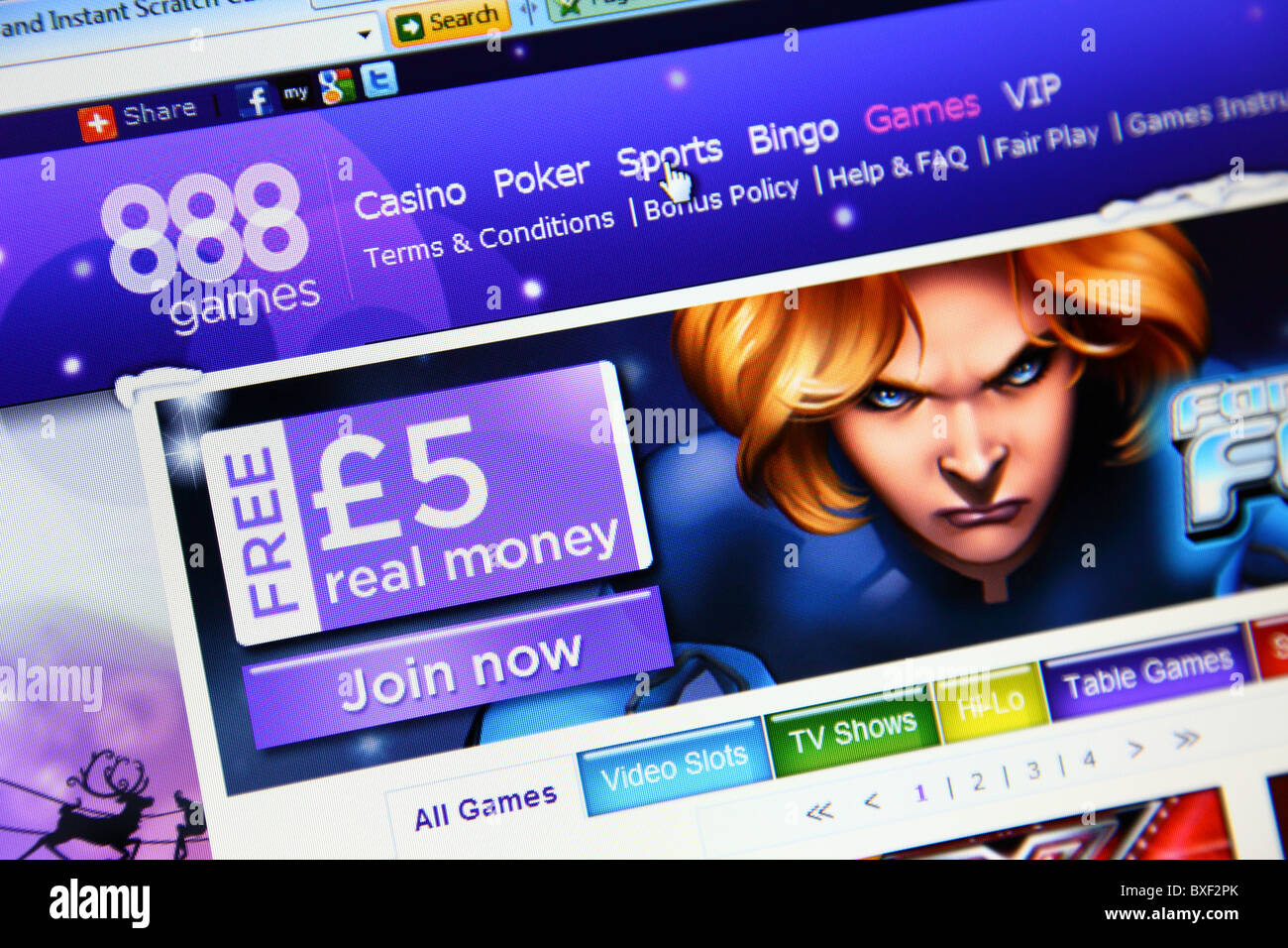 888.com online betting website. Stock Photo