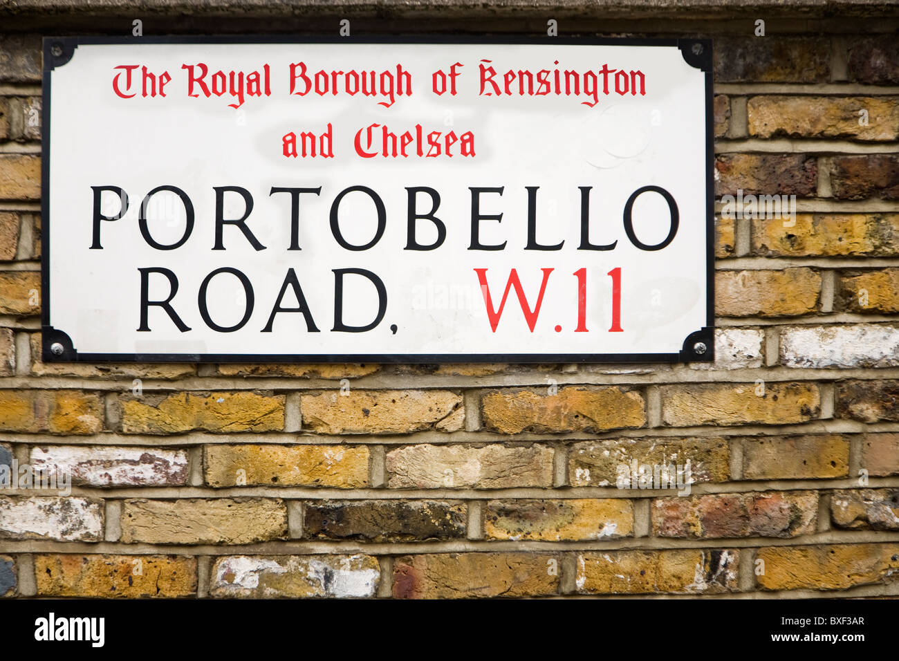Portobello Road sign in London Stock Photo
