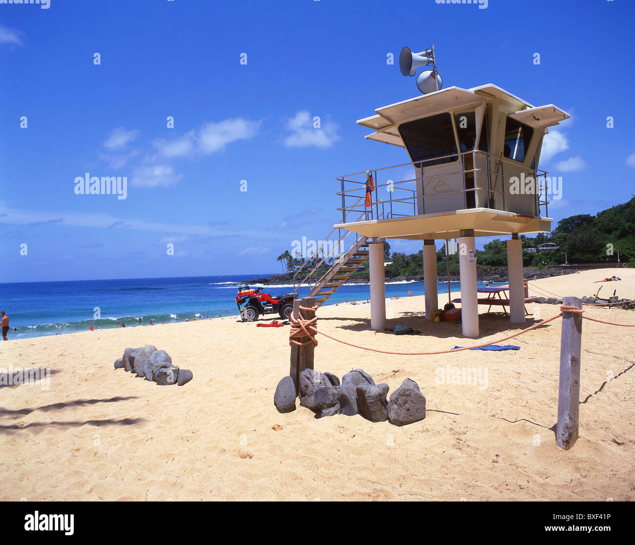 Lifeguard Lookout, Waimea Bay, North Shore, Oahu, Hawaii, United States