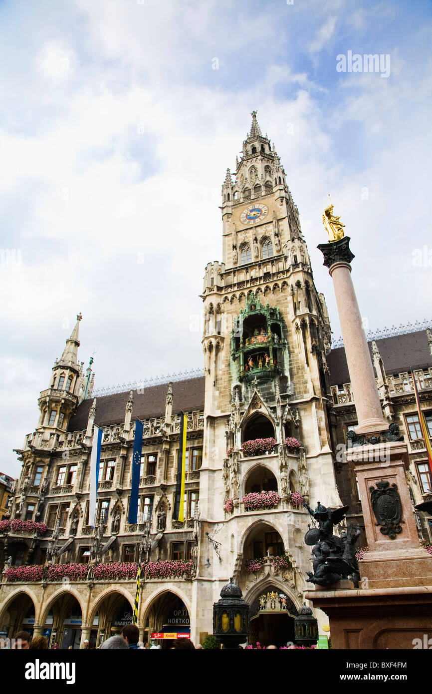 The Rathaus Glockenspiel in Munich, Germany. Stock Photo