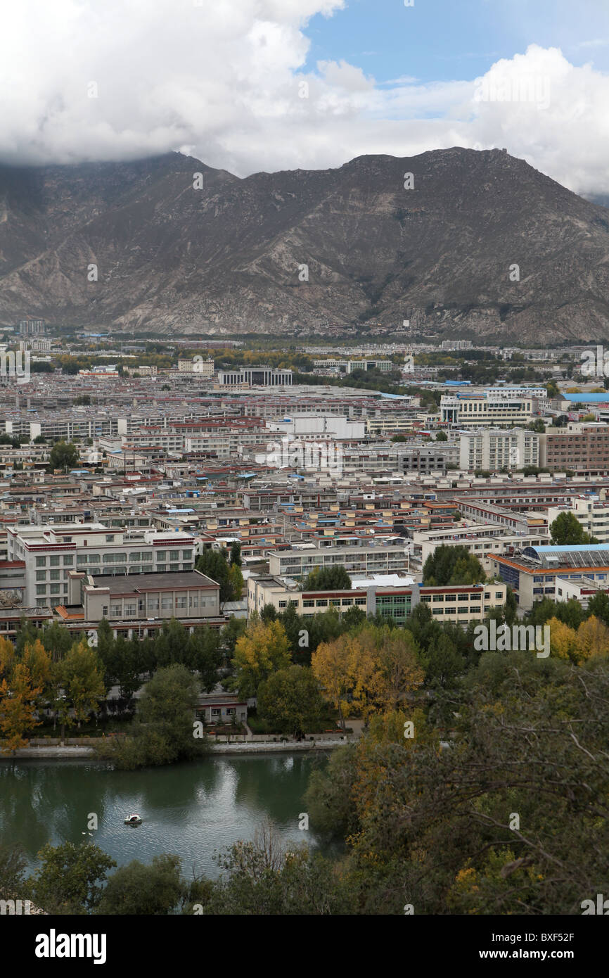 Views over  Lhasa city, Tibet (Tibet Autonomous Region), People's Republic of China. Stock Photo