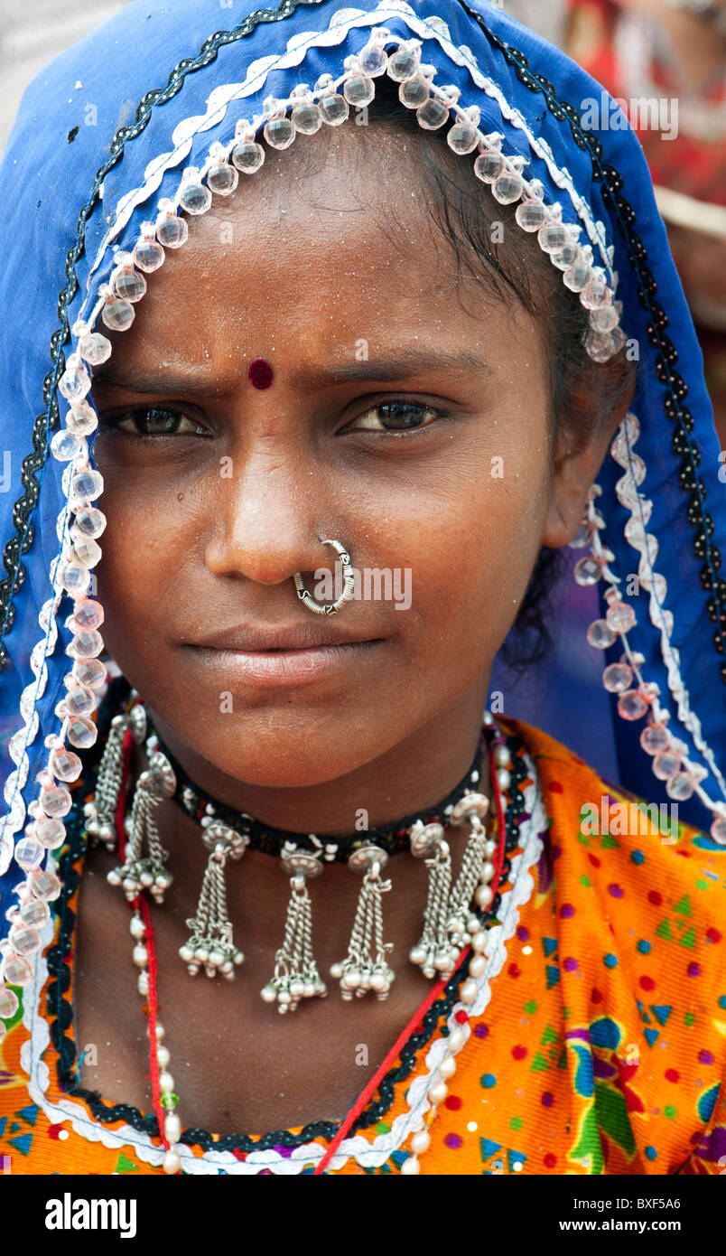 Gadia Lohar. Nomadic Rajasthan young woman. India's wandering blacksmiths. India Stock Photo