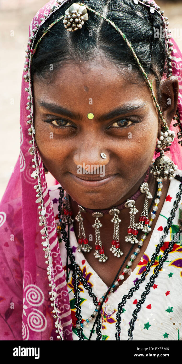 Gadia Lohar. Nomadic Rajasthan teenage girl. India's wandering blacksmiths. India Stock Photo