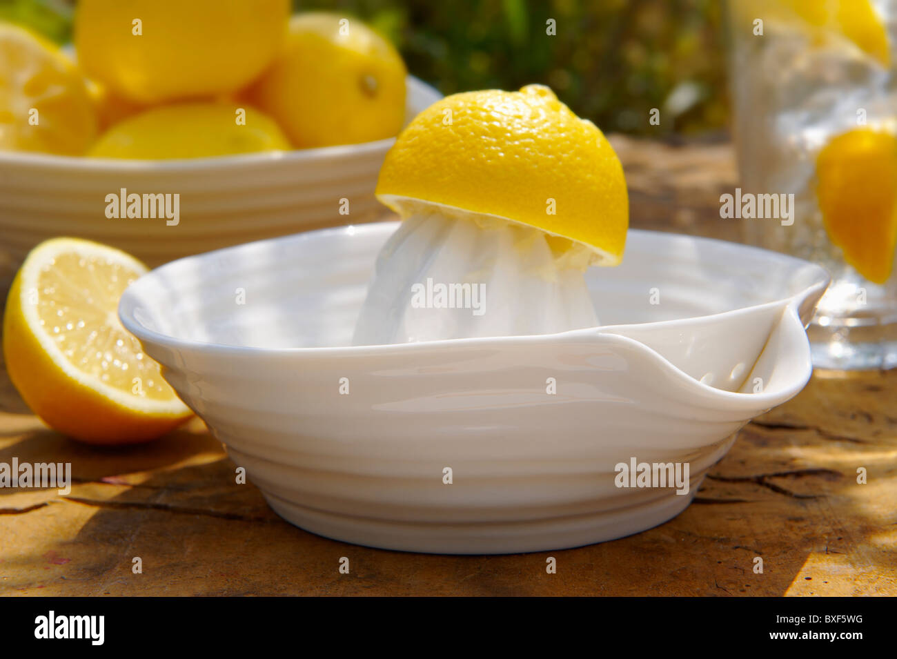 Home made lemonade outside Stock Photo