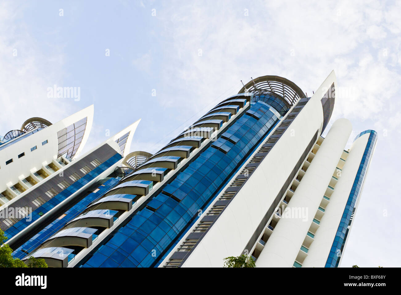 Example of modern luxury highrise residential apartments in Singapore Stock Photo