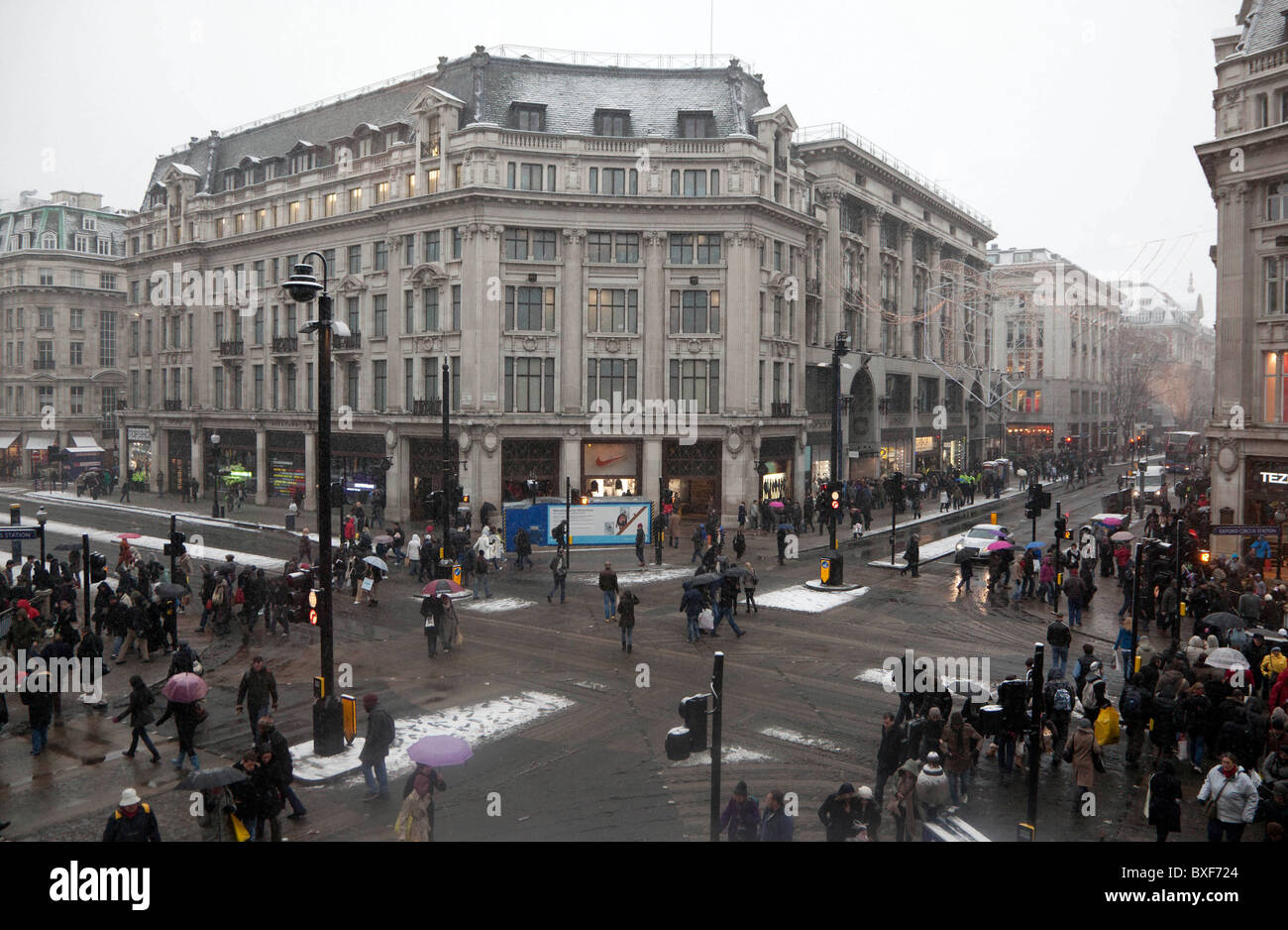 Oxford Circus, London on Saturday 18th Dec, busiest Christmas shopping
