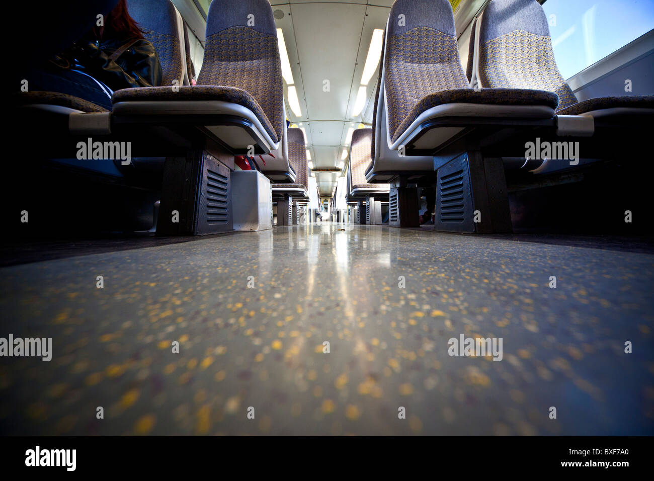 Interior of a train carriage Stock Photo