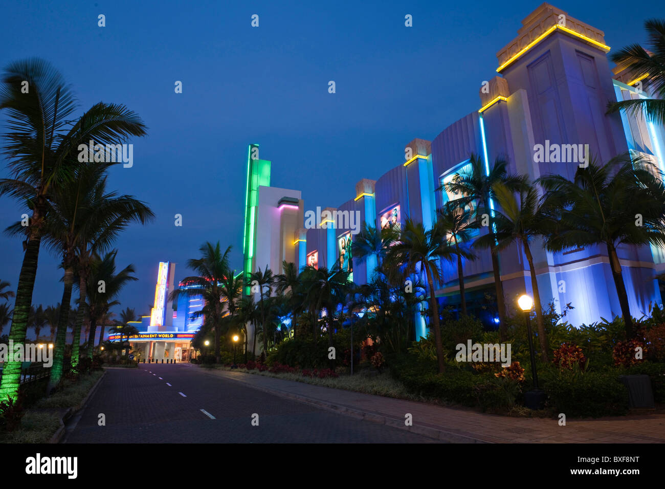 The Suncoast Casino at night. Durban. KwaZulu Natal. South Africa. Stock Photo