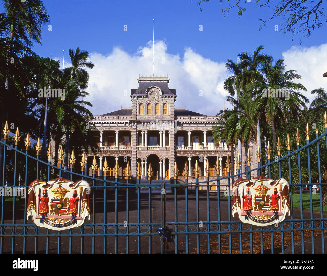 Iolani Palace, South King Street, Honolulu, Oahu, Hawaii, United States of America Stock Photo